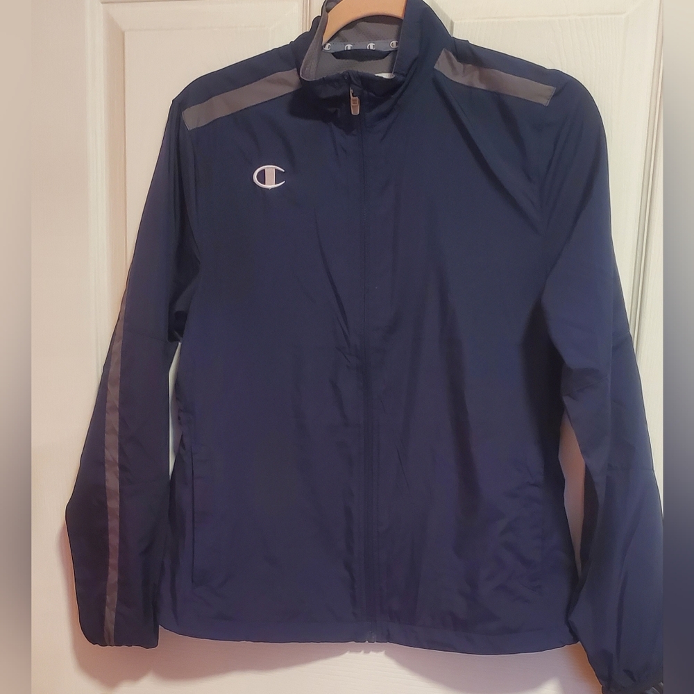 Champion Athletic Jacket Wind Breaker Navy Blue women's size Small